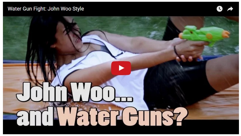 This is ridiculous… water gun fight. john Woo style